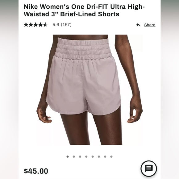 Nike Dri-FIT Ultra High Waisted 3” Shorts Platinum Violet XL - Picture 2 of 2